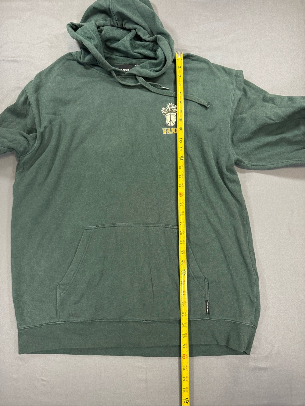 Vans Green Hoodie with Yellow Floral Skull Graphic - Picture 6 of 6